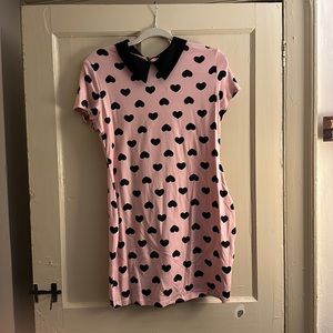 SHEIN heart mini T-shirt dress with collar